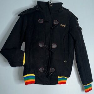 COOGI Black Jacket with Colorful Cuffs
